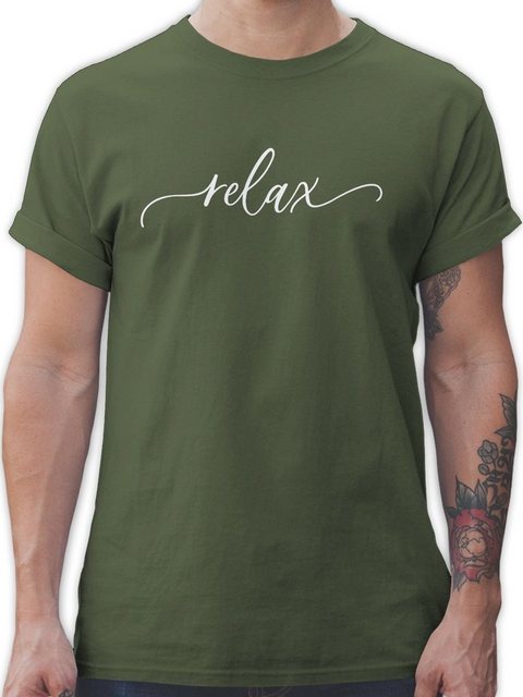 Shirtracer T-Shirt Relax Schriftzug weiß Sprüche Statement günstig online kaufen