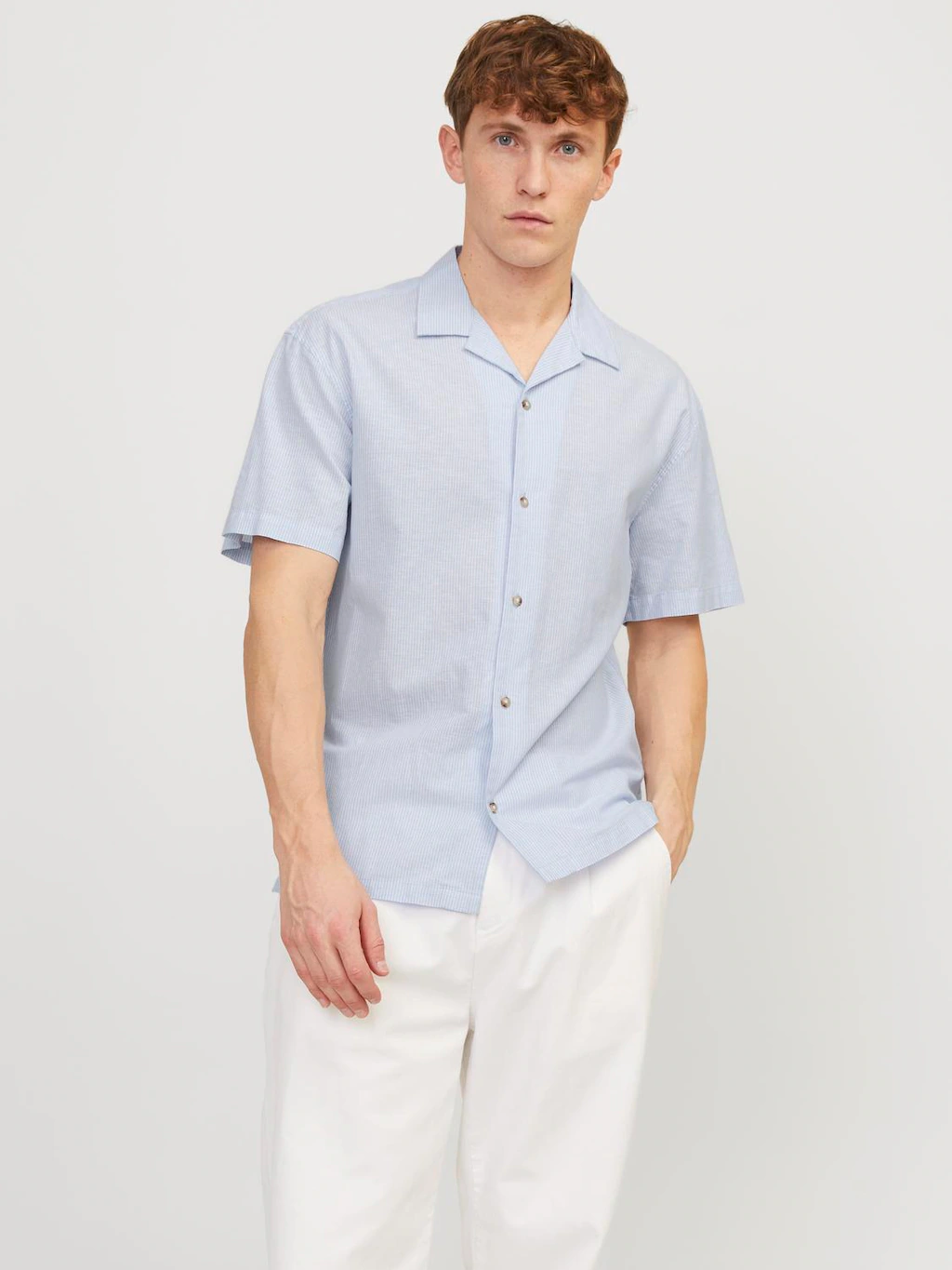 Jack & Jones Kurzarmhemd "JJESUMMER RESORT LINEN BLEND SHIRT SS SN" günstig online kaufen