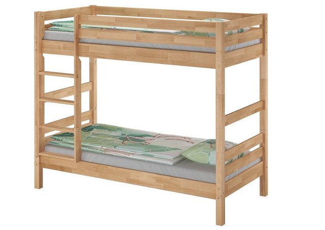 ERST-HOLZ Etagenbett Etagenbett 90x200 Buche natur mit Rollrosten und Matra günstig online kaufen