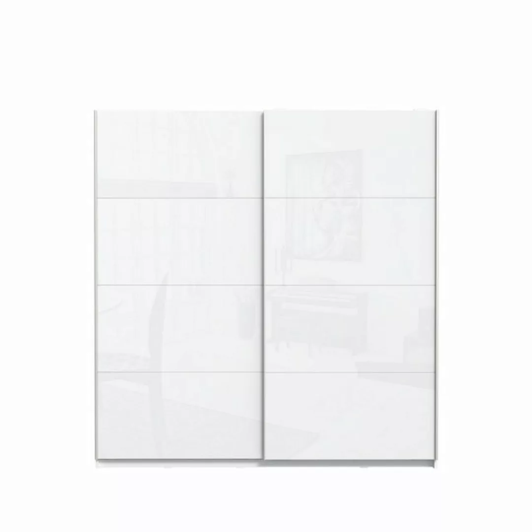 FORTE Schwebetürenschrank in Weiß/ Weiß Glanz, 220,1x209,7x61,2cm B/H/T günstig online kaufen