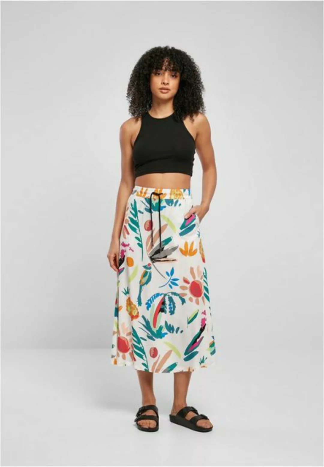 URBAN CLASSICS Jerseyrock "Damen Ladies Viscose Midi Skirt", (1 tlg.) günstig online kaufen