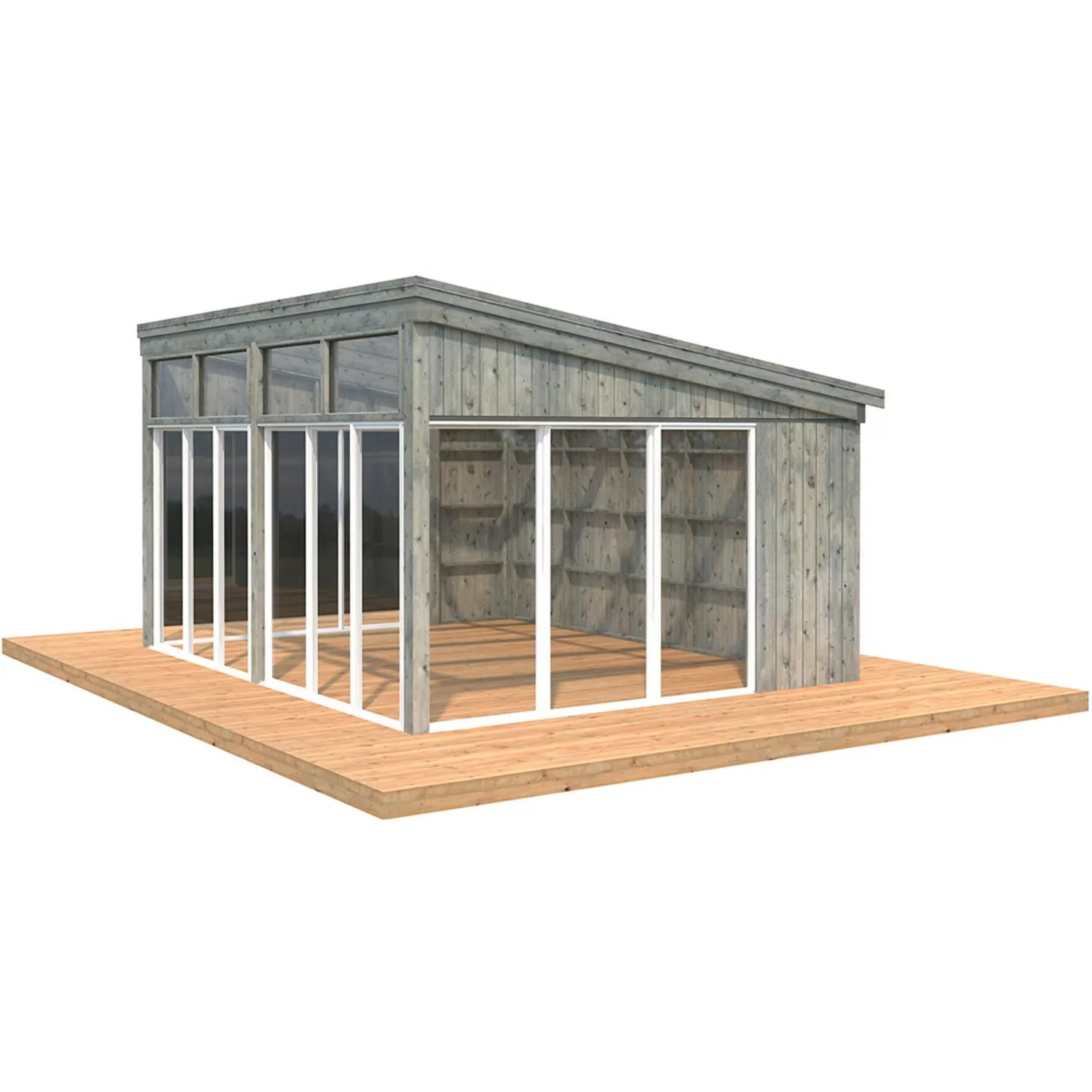 Palmako Pavillon Nova 17,8 m² Grau Tauchgrundiert 502 cm x 396 cm günstig online kaufen