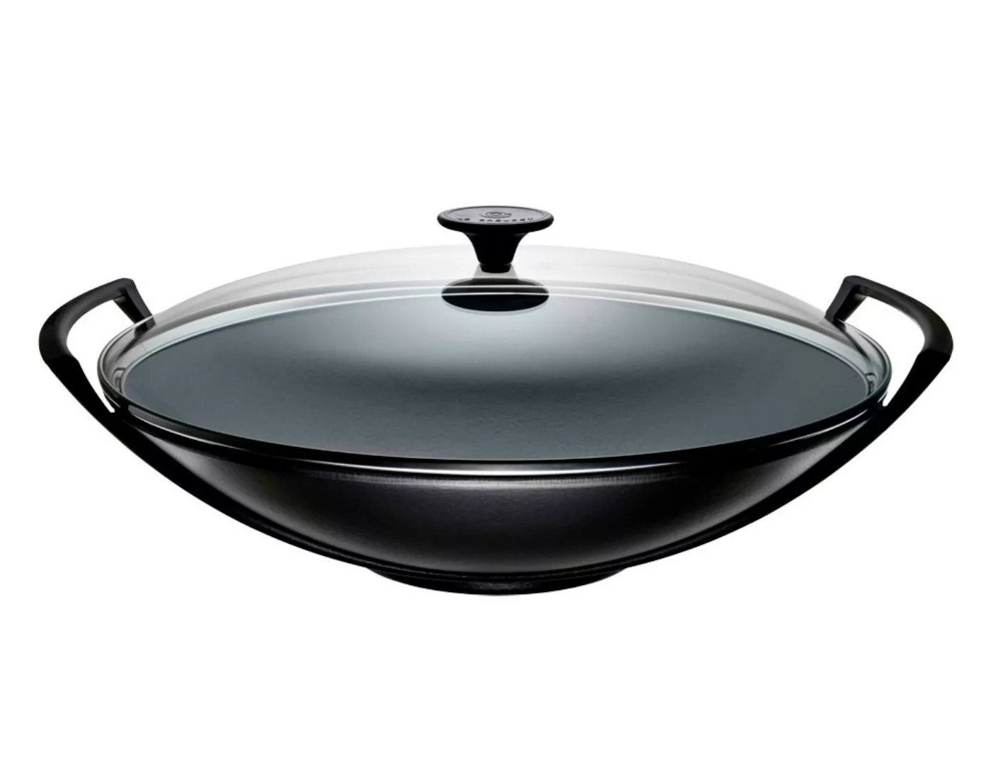 Le Creuset Wok mit Glasdeckel Gusseisen Schwarz Matt 36cm günstig online kaufen