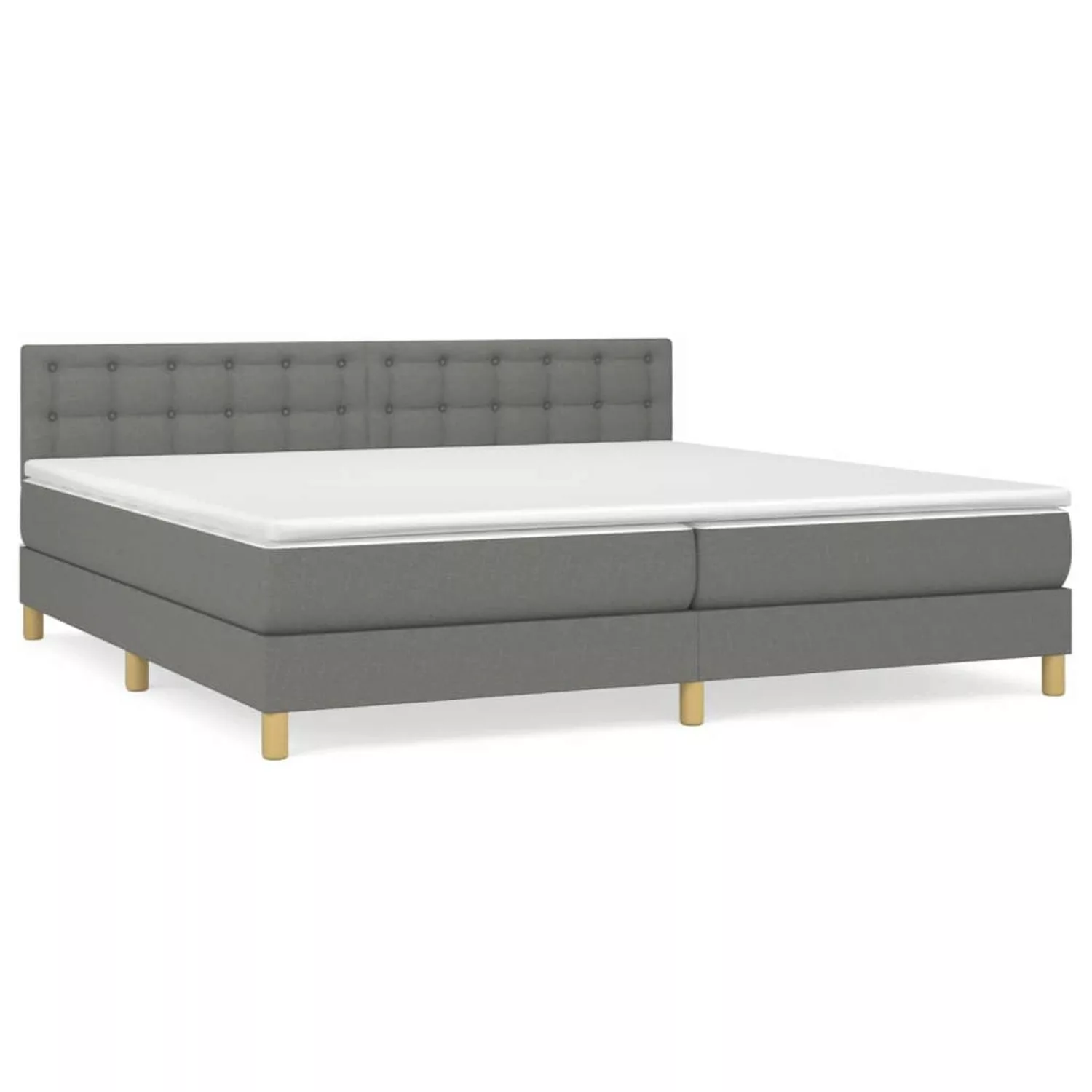 vidaXL Boxspringbett Boxspringbett mit Matratze Dunkelgrau 200x200 cm Stoff günstig online kaufen