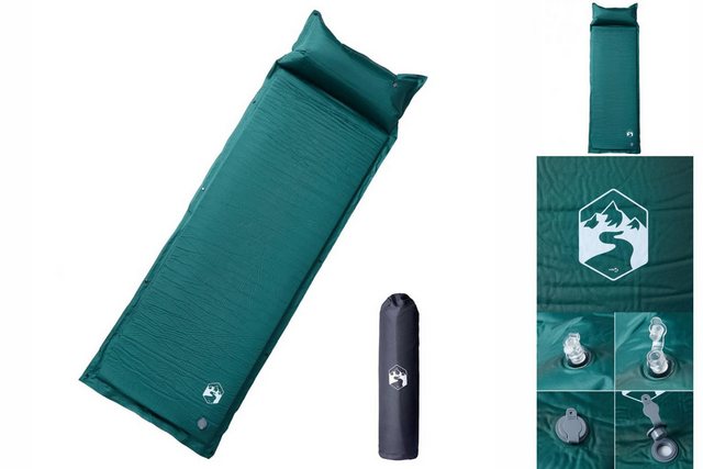vidaXL Luftbett Isomatte mit Integriertem Kissen Selbstaufblasend Grün günstig online kaufen