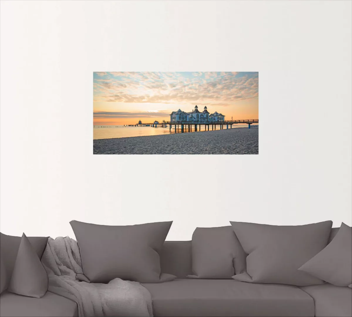 Artland Wandbild »Seebrücke Sellin bei Sonnenaufgang«, Strand, (1 St.), als günstig online kaufen