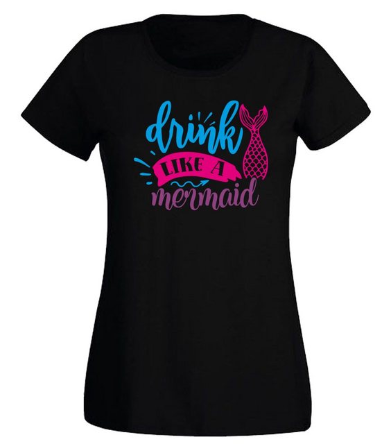 G-graphics T-Shirt Damen T-Shirt - Drink like a mermaid Slim-fit, mit Front günstig online kaufen