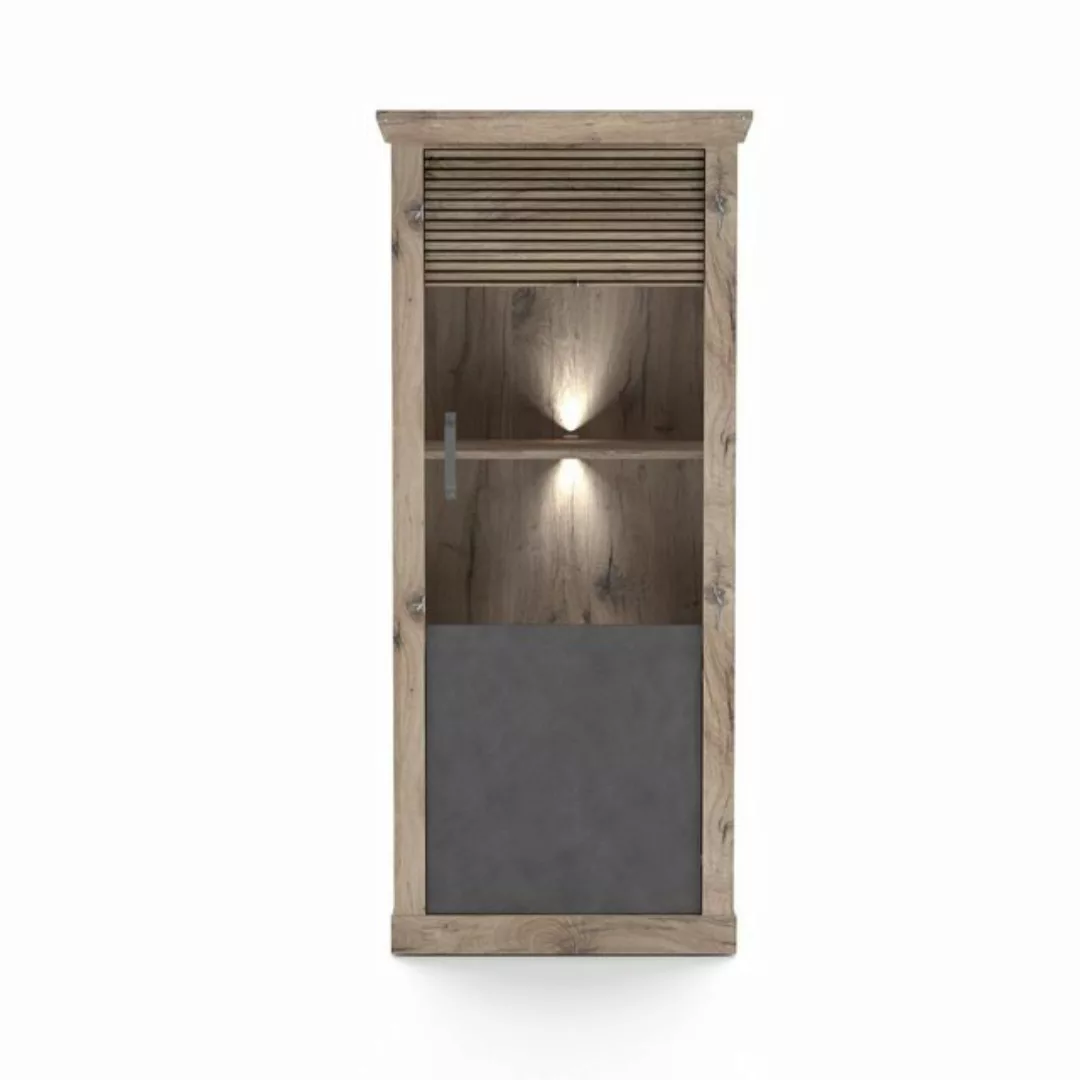 möbelando Vitrine PORTUM 040 (BxHxT: 76x173,7x40 cm) 76 x 173,7 x 40 cm (B/ günstig online kaufen