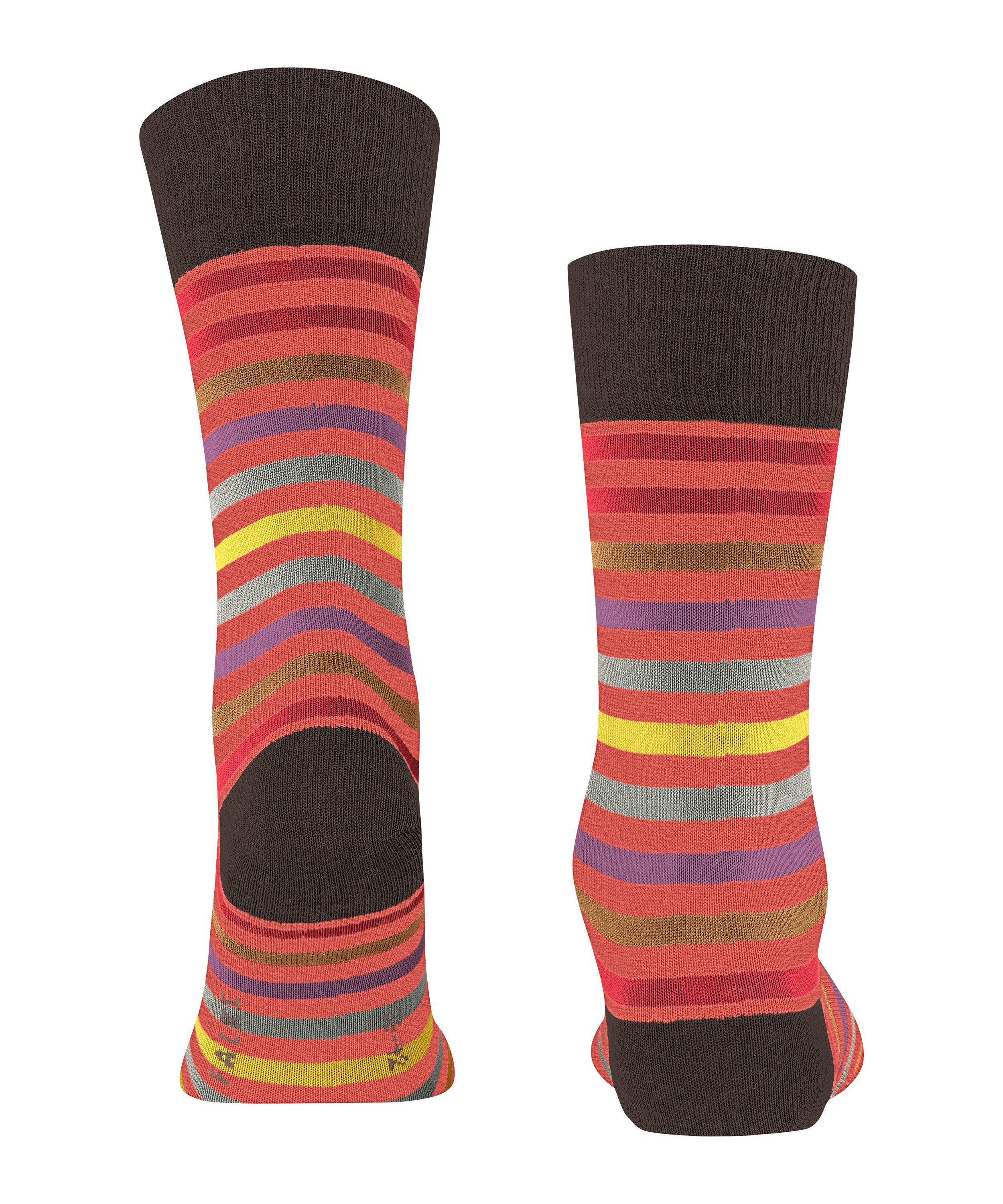 FALKE Tinted Stripe Herren Socken, 43-46, Orange, Streifen, Schurwolle, 132 günstig online kaufen