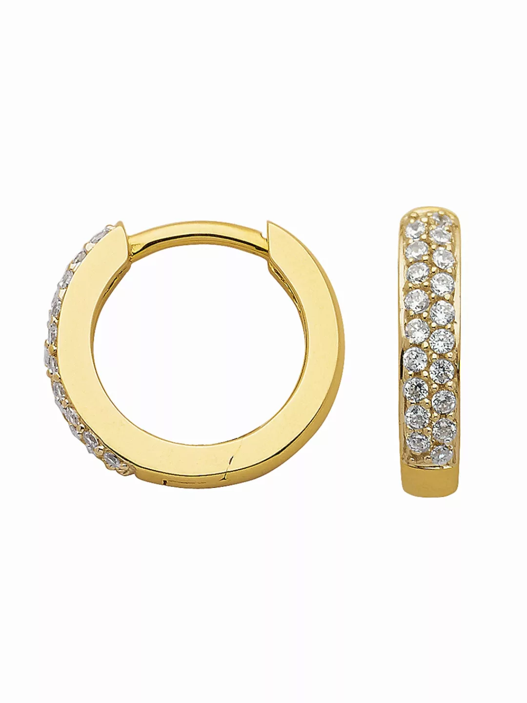 Adelia´s Paar Ohrhänger "333 Gold Ohrringe Creolen mit Zirkonia Ø 13,1 mm", günstig online kaufen