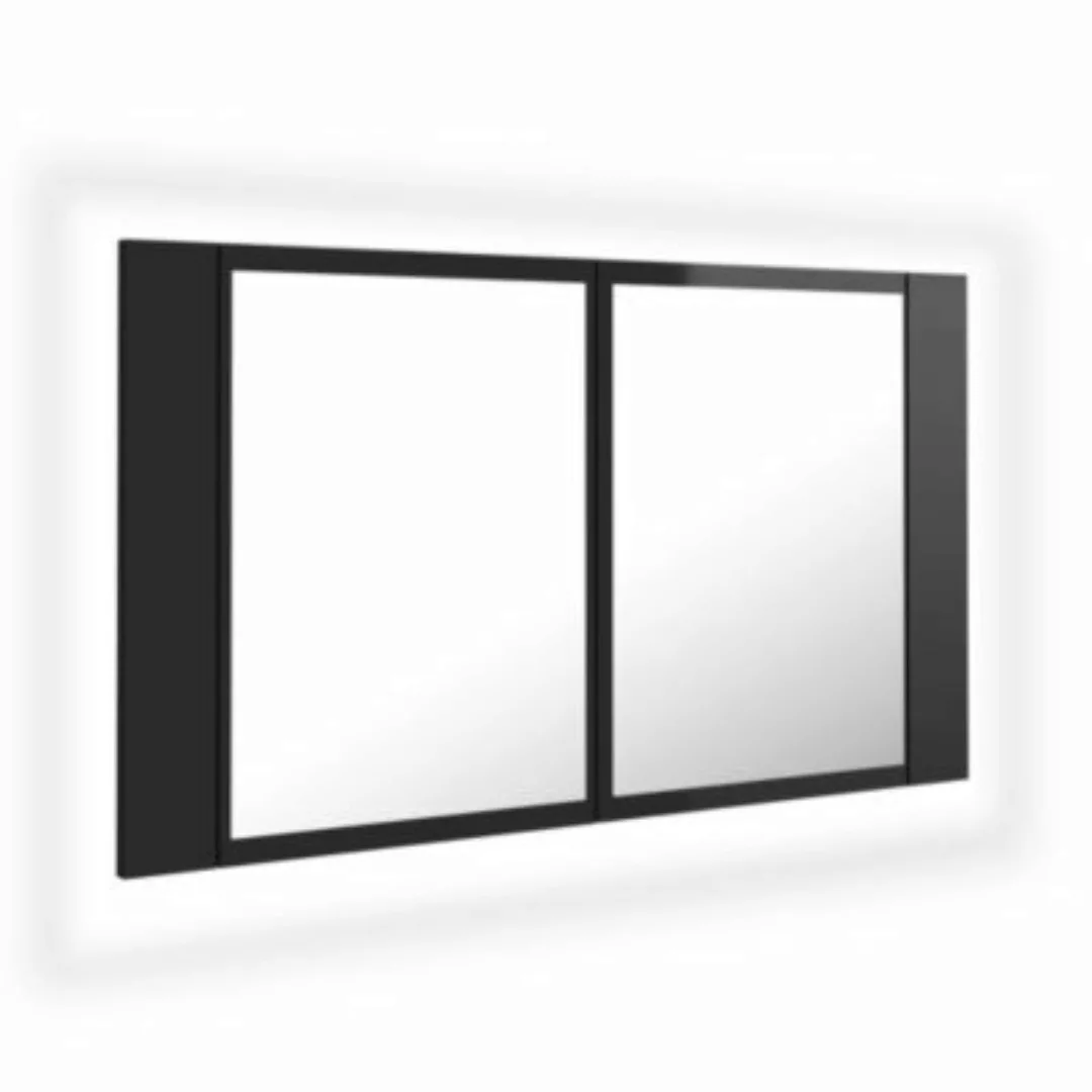 Led-bad-spiegelschrank Hochglanz-schwarz 80x12x45 Cm günstig online kaufen
