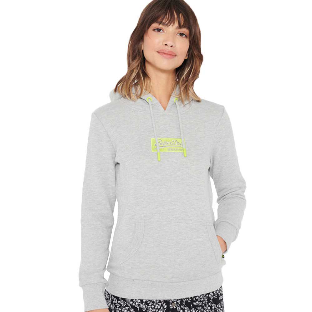 Superdry Vintage Logo Micro Embroidered Box Loopback Kapuzenpullover L Grey günstig online kaufen