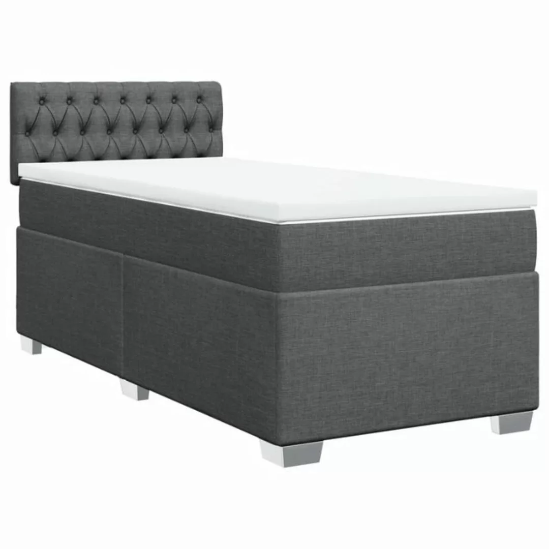 vidaXL Bett Boxspringbett mit Matratze Dunkelgrau 90x200 cm Stoff günstig online kaufen