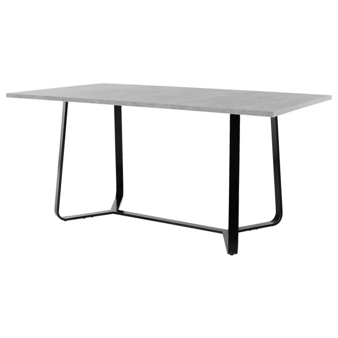 Tisch TALEA Beton Optik schwarz pulverbeschichtet B/H/T: ca. 160x76x90 cm günstig online kaufen