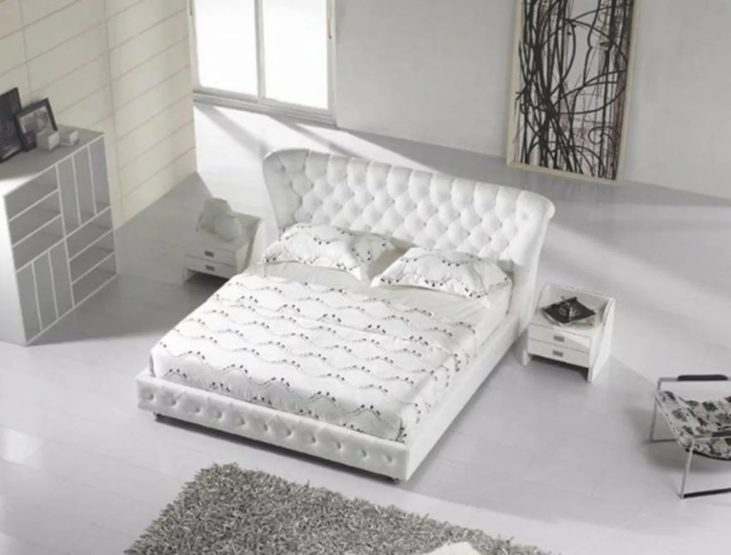 JVmoebel Bett Boxspringbett Designer Polsterbett Bett Chesterfield Hotelbet günstig online kaufen