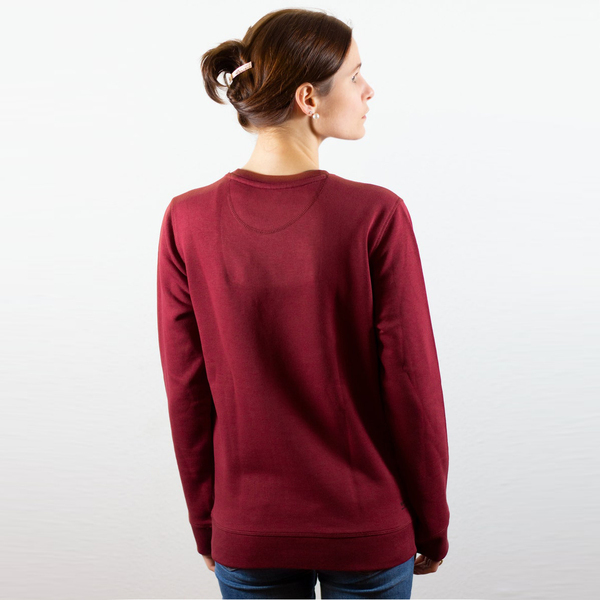 Pullover, "Bergluft" Burgund, Sweatshirt, Damen, Bedruckt, Siebdruck, Outdo günstig online kaufen