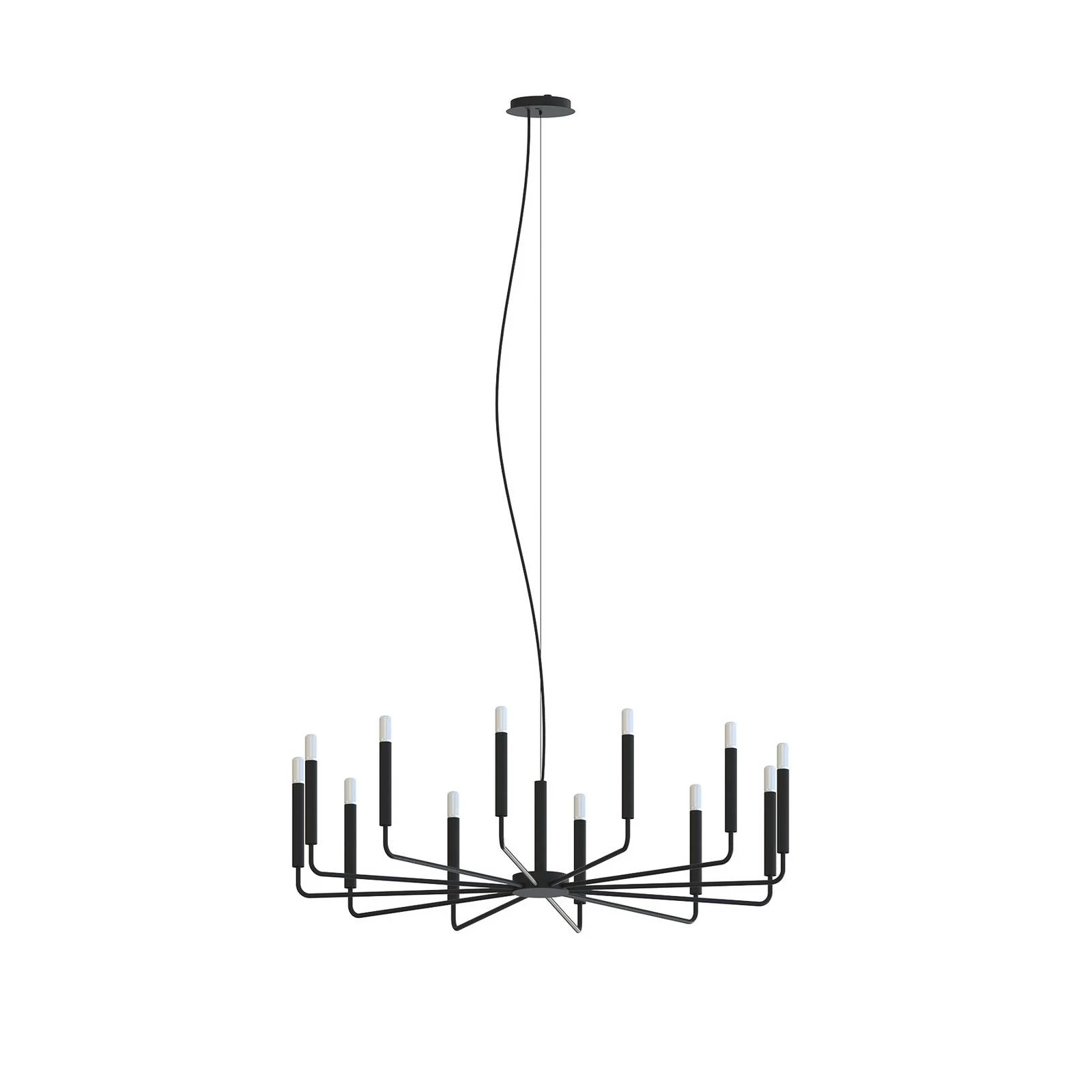 Kronleuchter ORTO B, schwarz, Metall, Ø 103 cm, 12-flammig günstig online kaufen