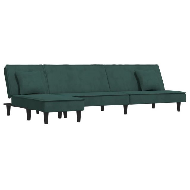 vidaXL Sofa Schlafsofa in L-Form Dunkelgrün 255x140x70 cm Samt günstig online kaufen