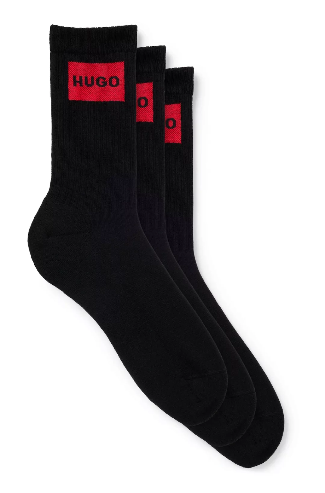 HUGO Underwear Freizeitsocken "3P QS RIB LABEL", (Packung, 3 Paar, 3er), mi günstig online kaufen