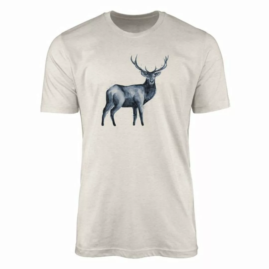 Sinus Art T-Shirt Herren Shirt 100% gekämmte Bio-Baumwolle T-Shirt Aquarell günstig online kaufen