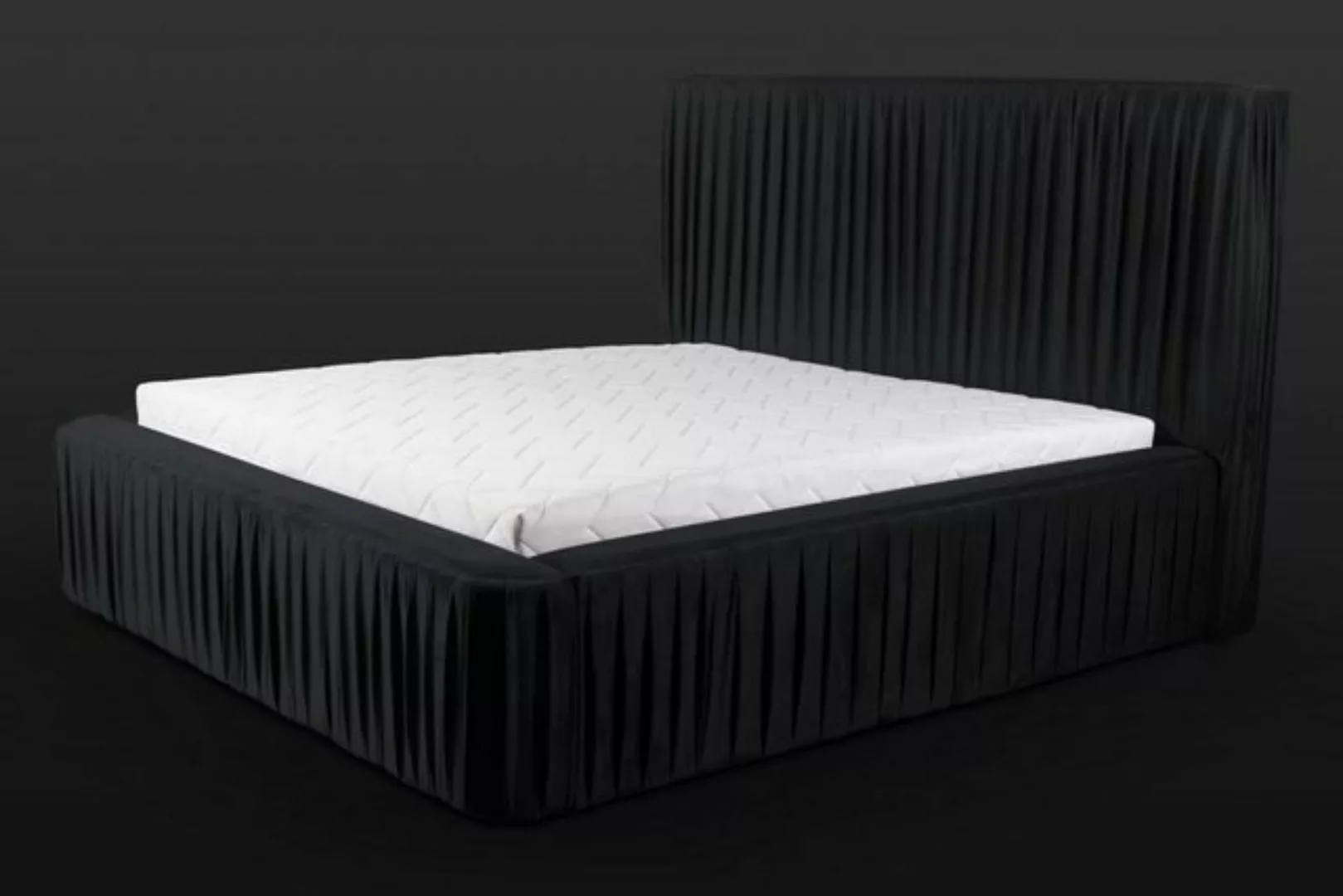 JVmoebel Bett Schwarzes Doppelschlafzimmer Holzmöbel Design elegant Stoff k günstig online kaufen