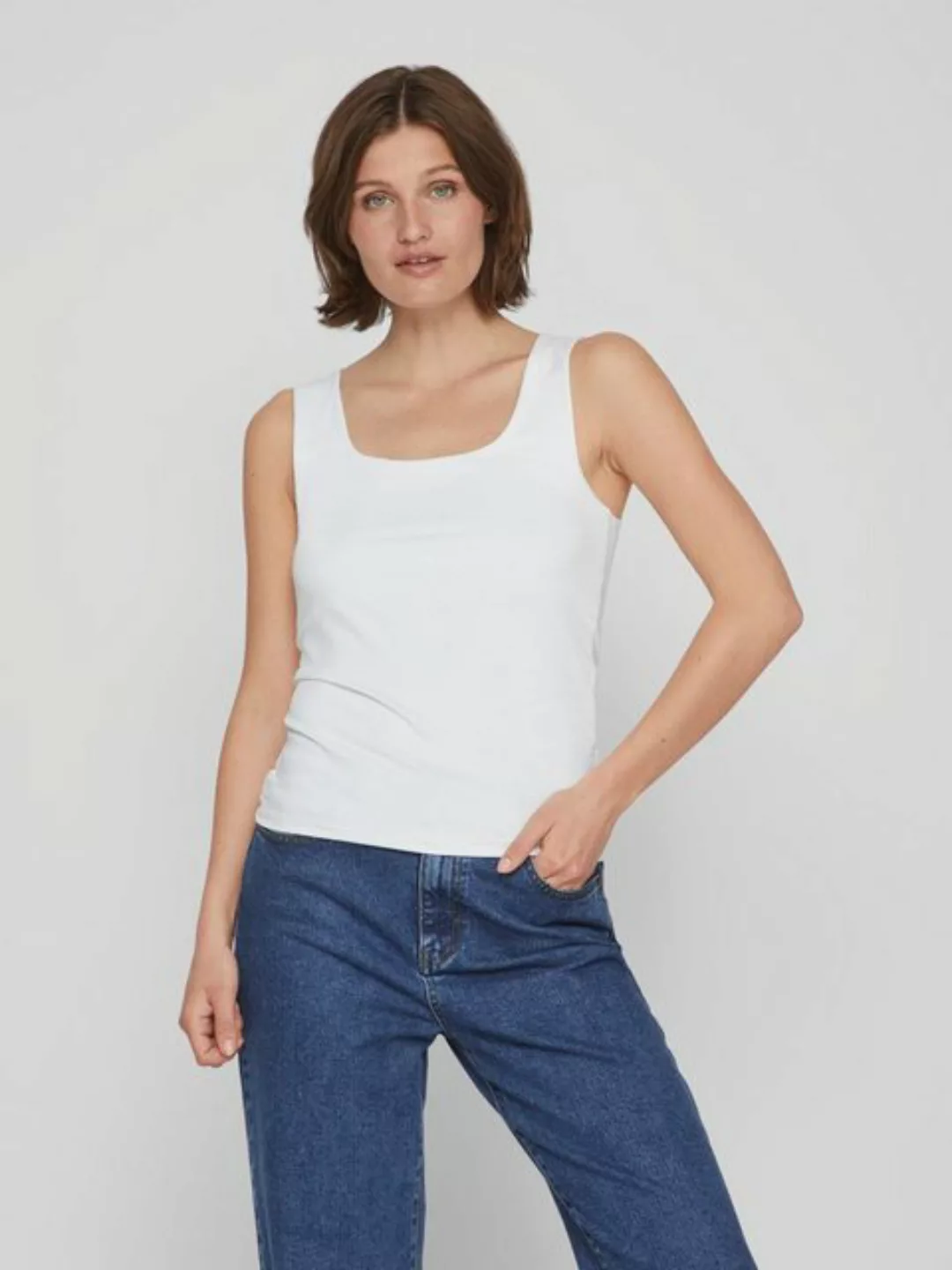 Vila Shirttop Top U-Boot-Ausschnitt Figurbetont VIKENZA U-NECK S/L TANK TOP günstig online kaufen