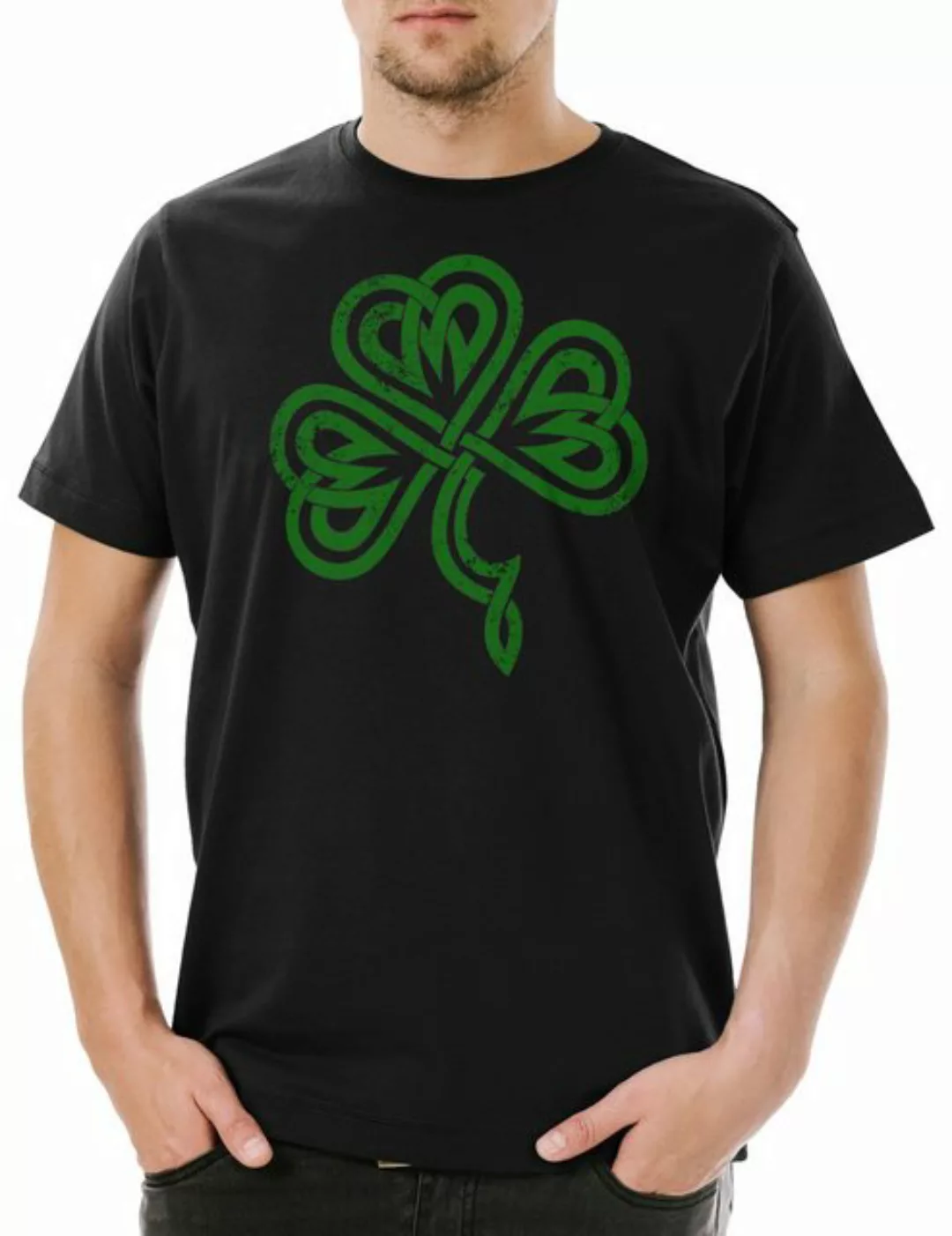 Urban Backwoods Print-Shirt Shamrock Irish Knot III Herren T-Shirt Cloverle günstig online kaufen