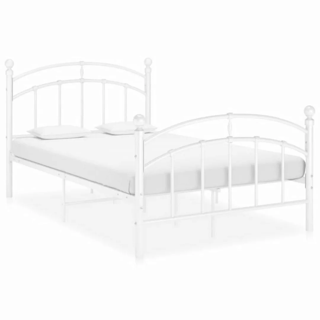 furnicato Bett Bettgestell Weiß Metall 120x200 cm günstig online kaufen