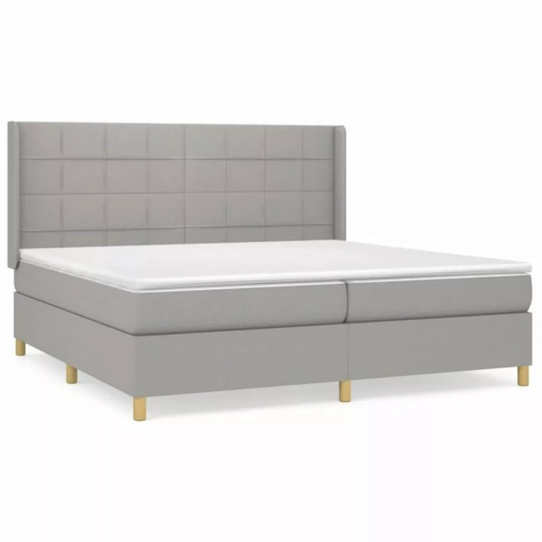 furnicato Bett Boxspringbett mit Matratze Hellgrau 200x200 cm Stoff (1-tlg) günstig online kaufen