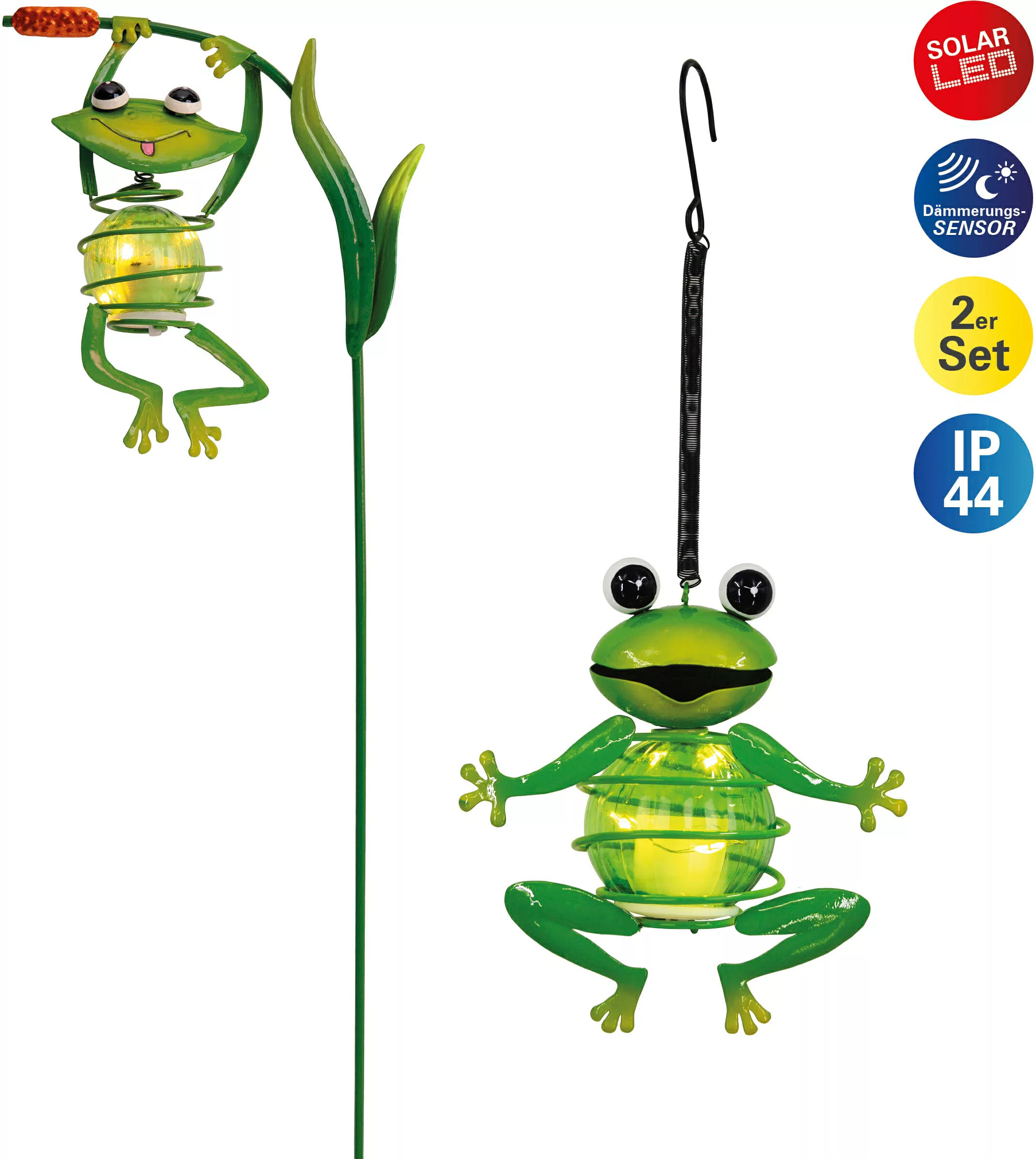 näve LED Dekofigur "FROSCH", 2 flammig, Inkl. Dämmerungssensor günstig online kaufen