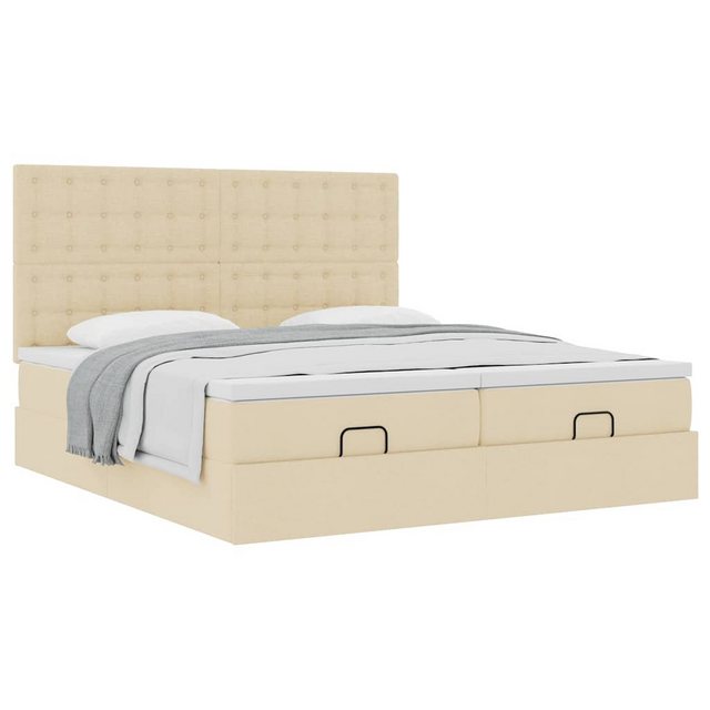 vidaXL Bett Ottoman-Bett mit Matratzen Creme 180x200 cm Stoff günstig online kaufen