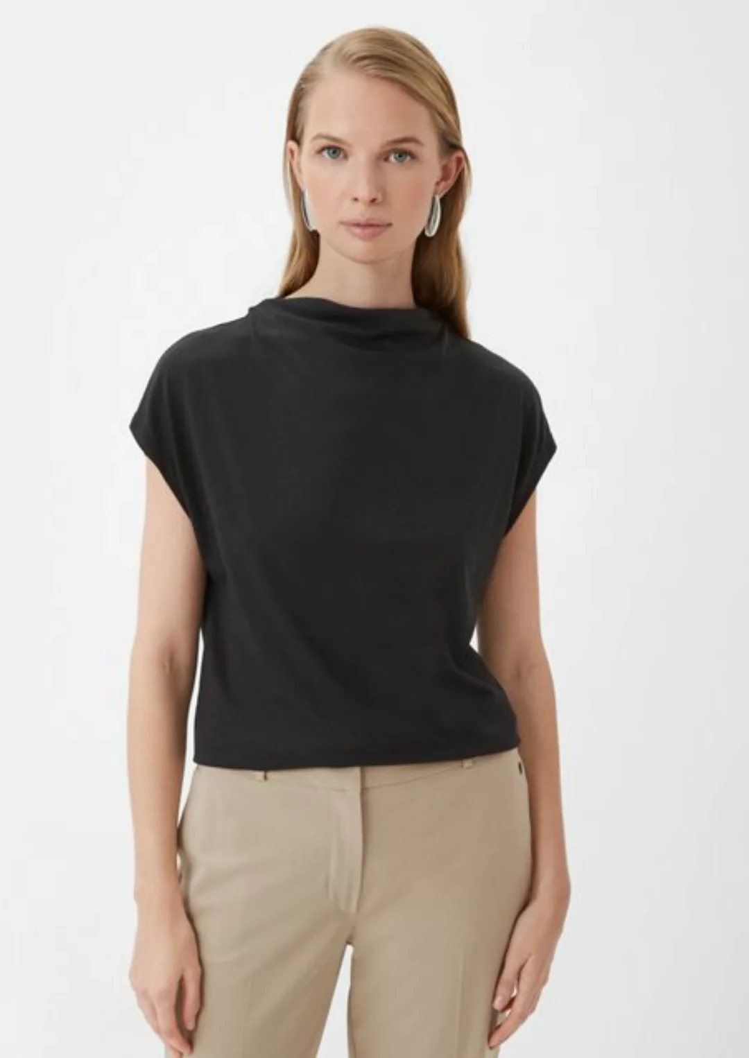 Comma Shirttop Ärmelloses Shirt aus Strickjersey günstig online kaufen