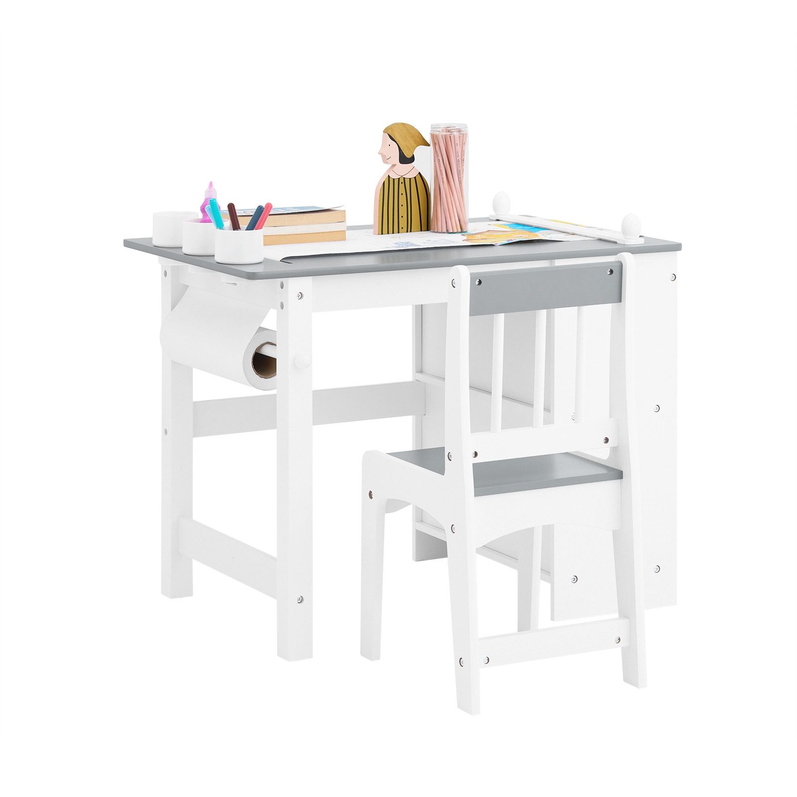 SoBuy Kindertisch mit 1 Stuhl Kindersitzgruppe Maltisch für Kinder KMB60-HG günstig online kaufen