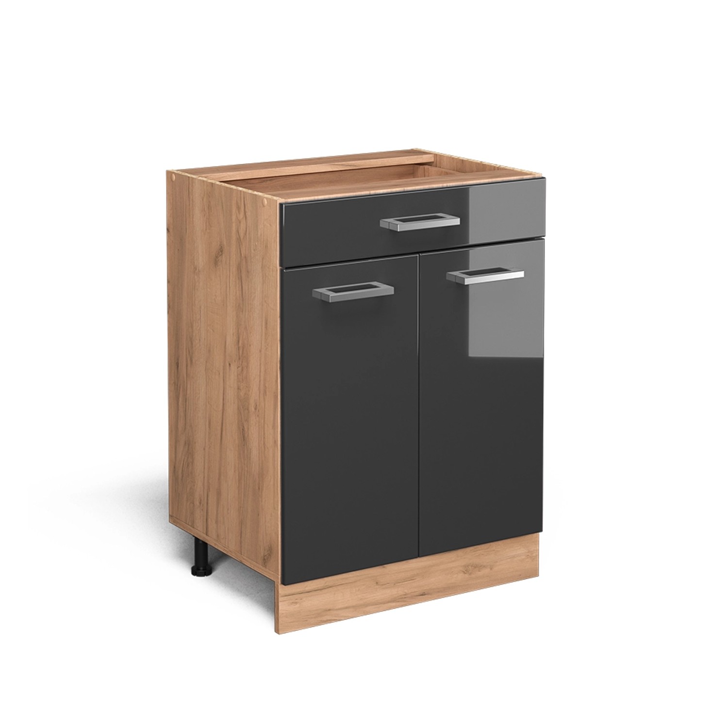 Vicco Unterschrank R-Line, Anthrazit Hochglanz/Eiche 60cm, günstig online kaufen