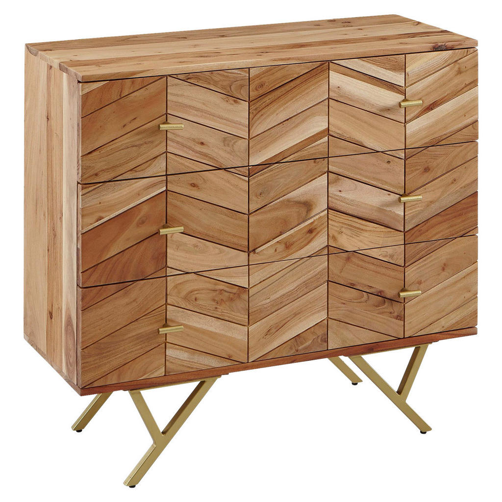 Sideboard natur gold B/H/T: ca. 90x86,5x40 cm günstig online kaufen