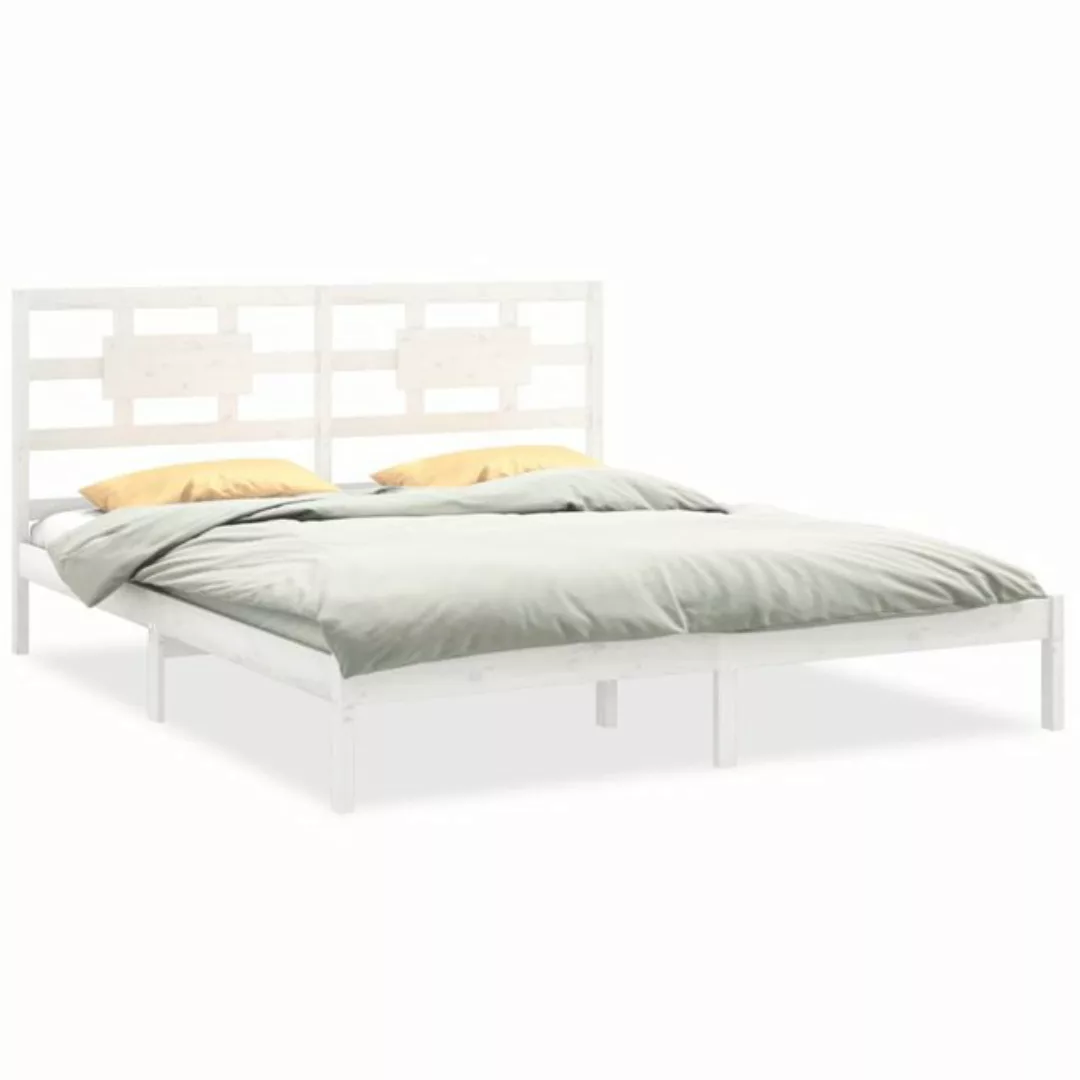 vidaXL Bettgestell Massivholzbett Weiß 200x200 cm Bett Bettgestell Doppelbe günstig online kaufen