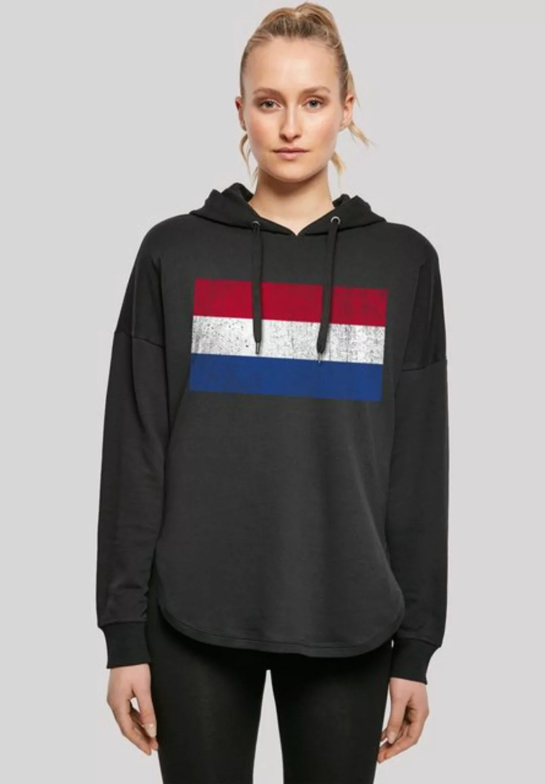 F4NT4STIC Kapuzenpullover Niederlande Flagge distressed Print günstig online kaufen