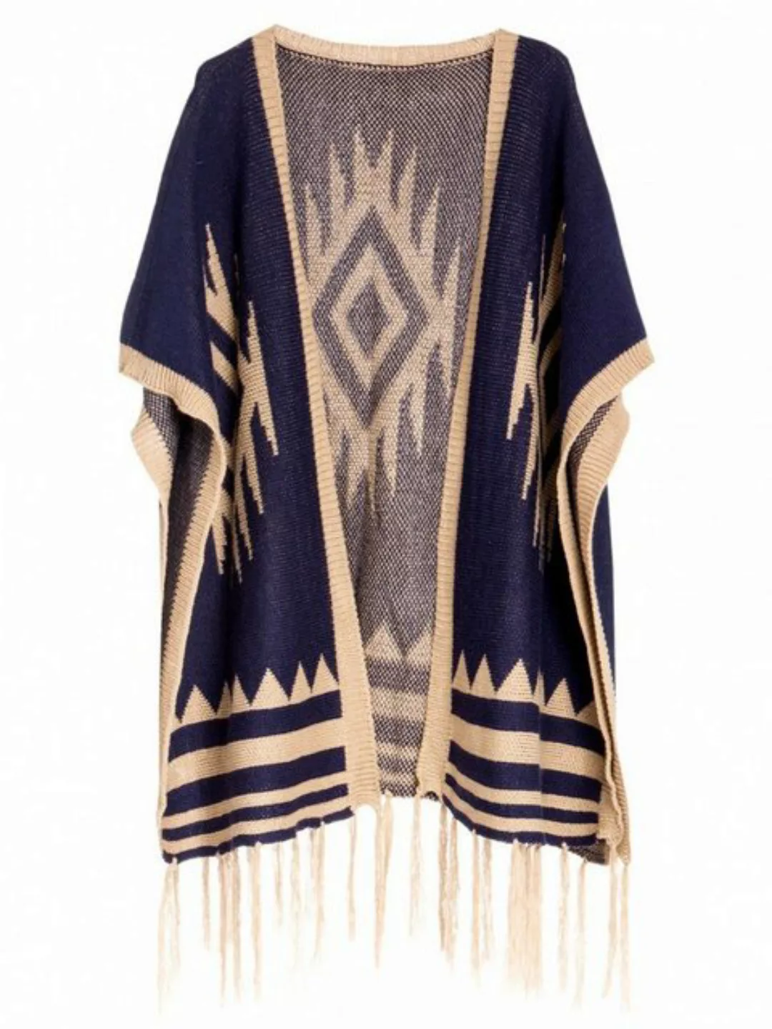 Caspar Poncho Caspar PON024 Damen Fransen Poncho günstig online kaufen