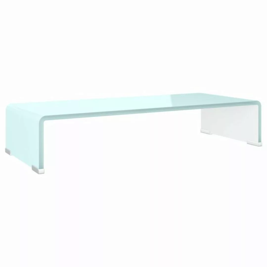 vidaXL TV-Schrank TV-Tisch Bildschirmerhöhung Glas Weiß 60x25x11 cm günstig online kaufen