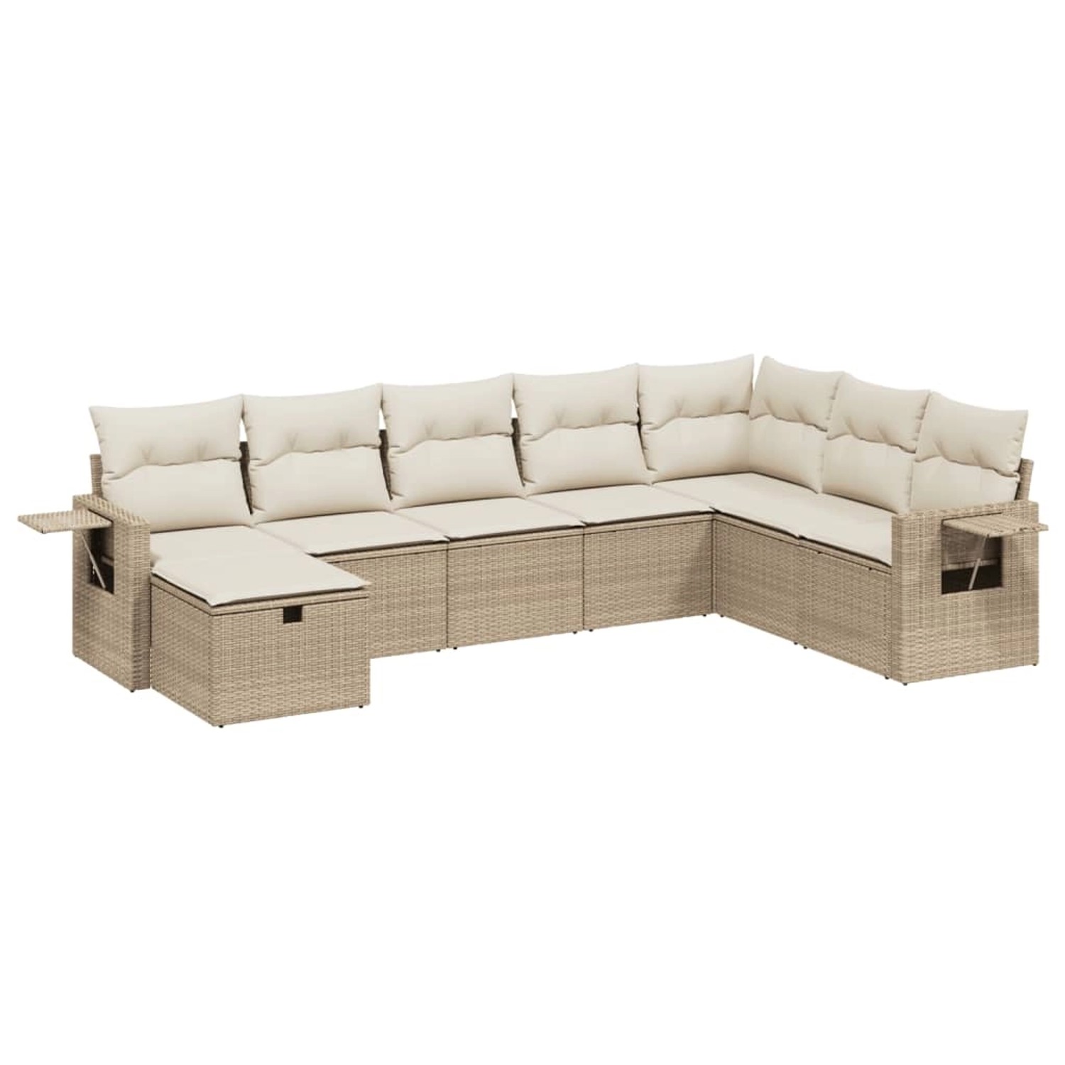 vidaXL 8-Tlg Garten-Sofagarnitur mit Kissen Beige Poly Rattan 3263894 günstig online kaufen