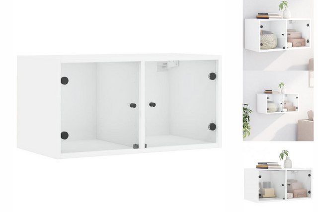 vidaXL Fächerschrank Wandschrank mit Glastüren Weiß 68,5x37x35 cm (1-St) günstig online kaufen