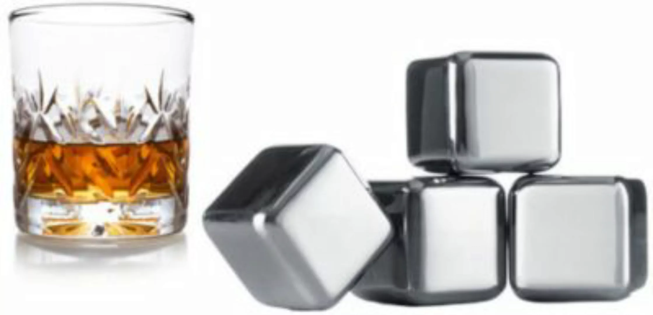 vacu vin 4er-Set Whisky Edelstahl Kühlsteine silber günstig online kaufen