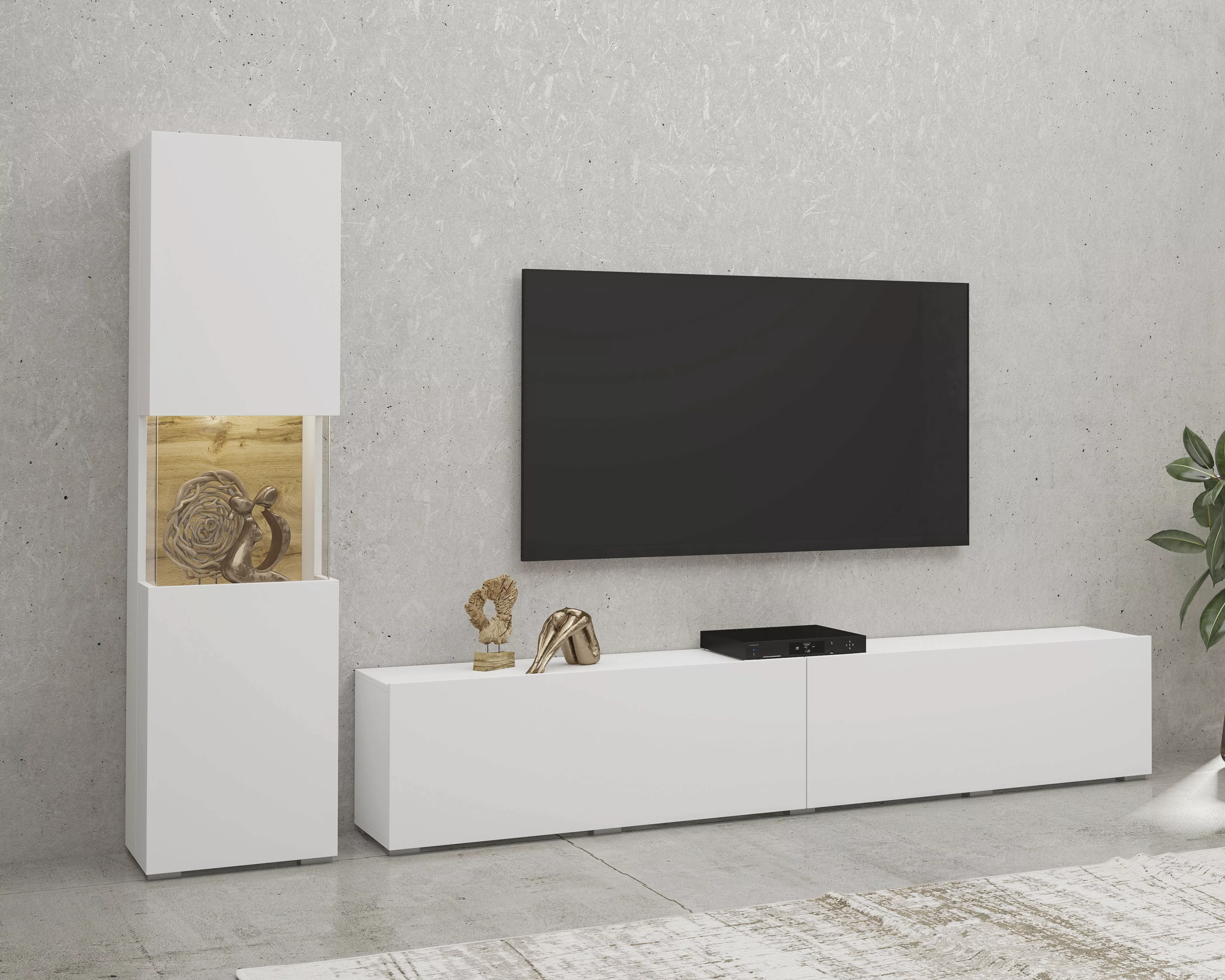 INOSIGN Wohnwand "Ava, Wohnzimmer-Set hängend/stehend montierbar, Vitrine, günstig online kaufen