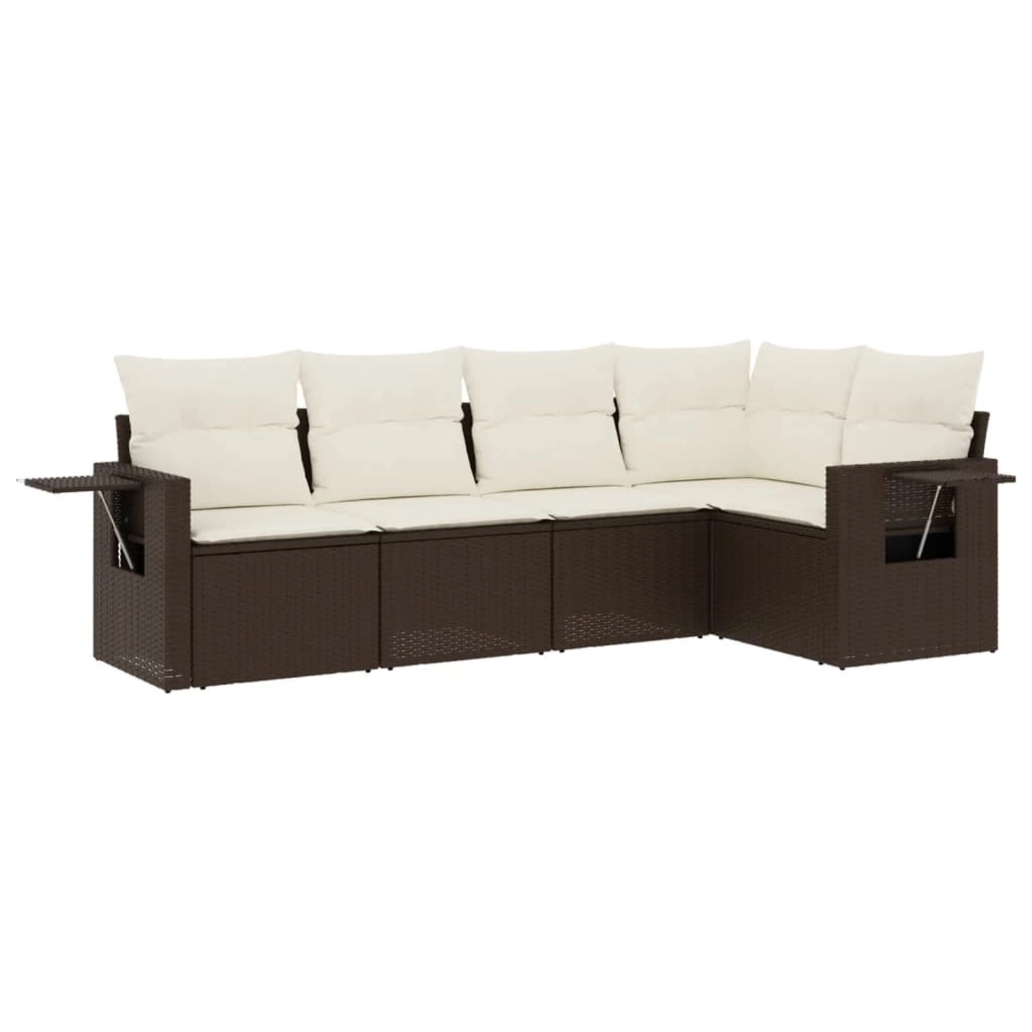 vidaXL 5-Tlg Garten-Sofagarnitur mit Kissen Braun Poly Rattan 3252470 günstig online kaufen