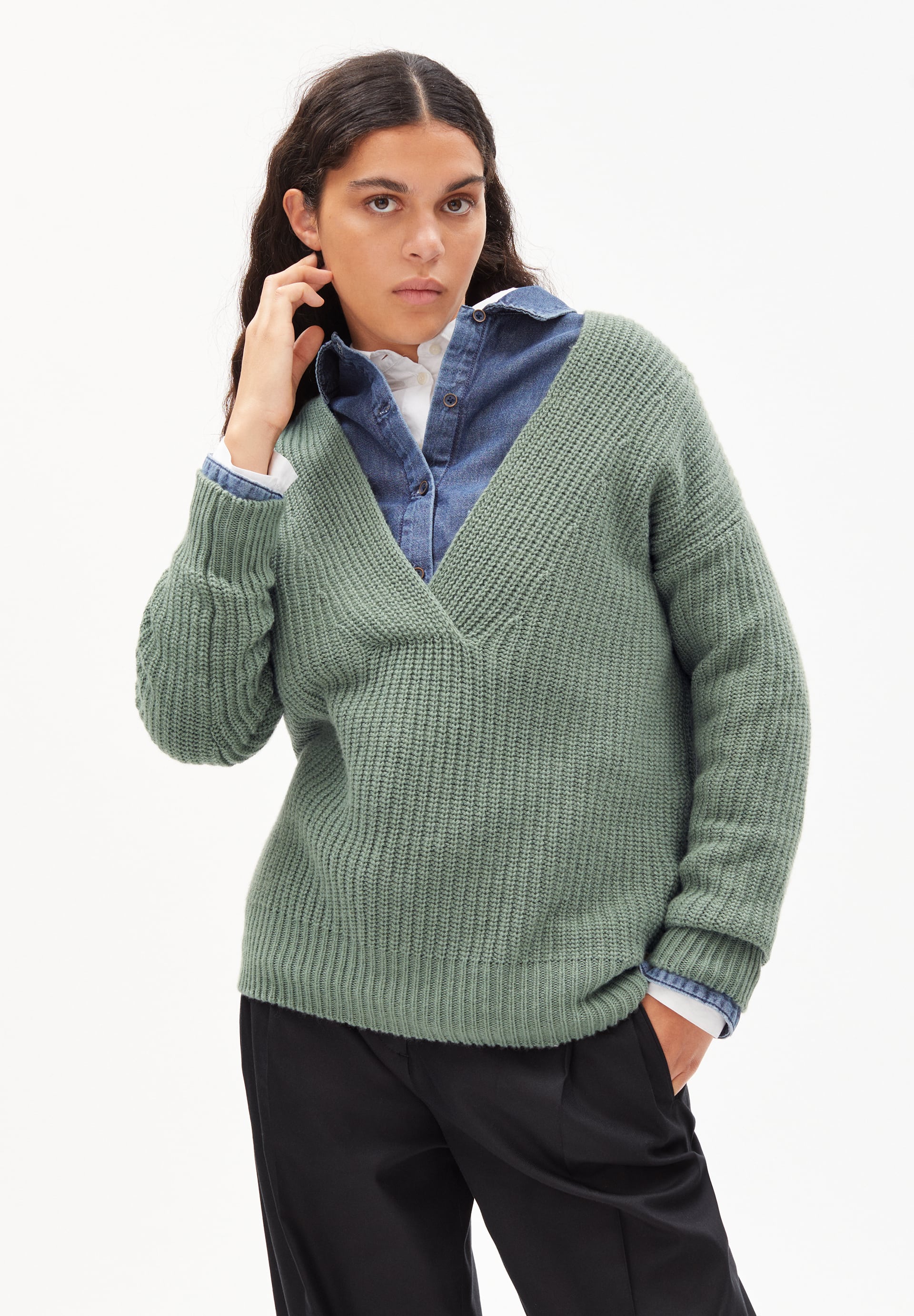 Strickpullover LOISAA in sage green von ARMEDANGELS günstig online kaufen