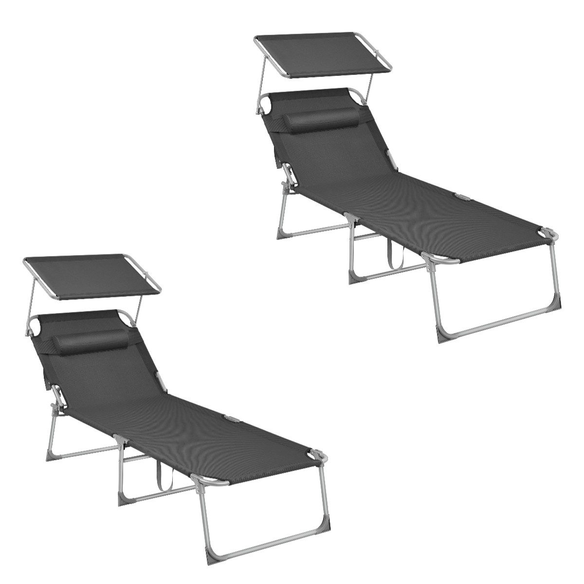 SONGMICS Gartenliege, 2 St., Große Sonnenliege,klappbarer günstig online kaufen