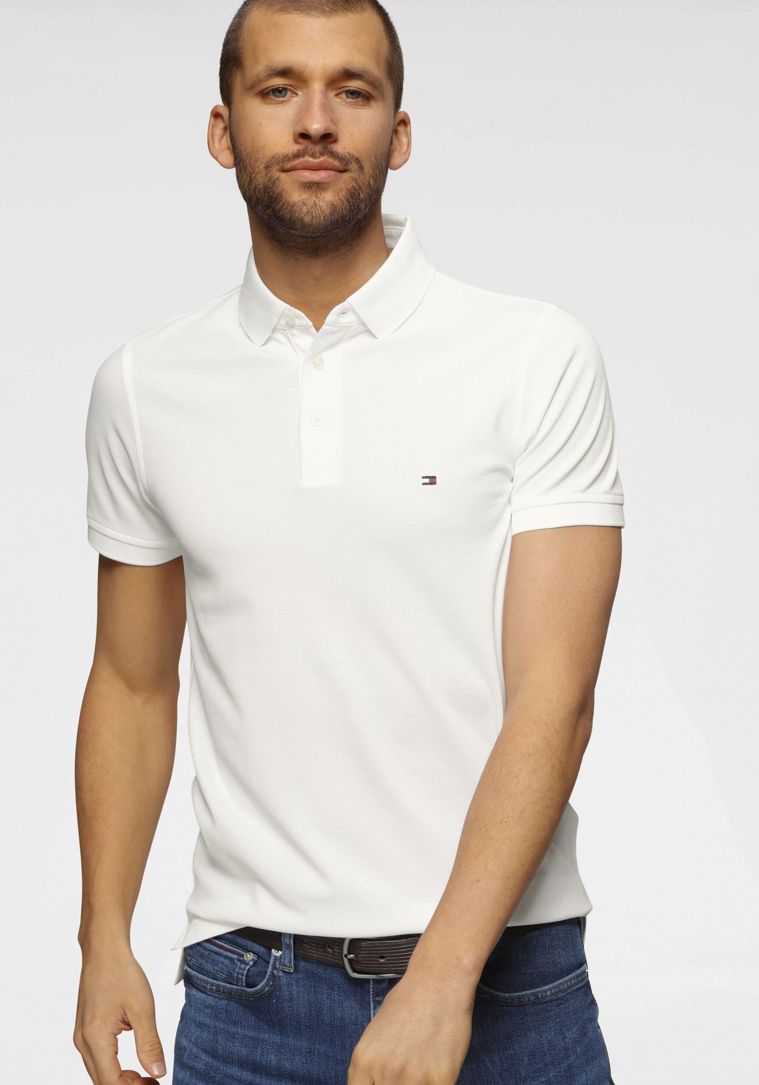 Tommy Hilfiger Poloshirt 1985 SLIM POLO hochwertige Baumwoll-Piqué-Qualität günstig online kaufen