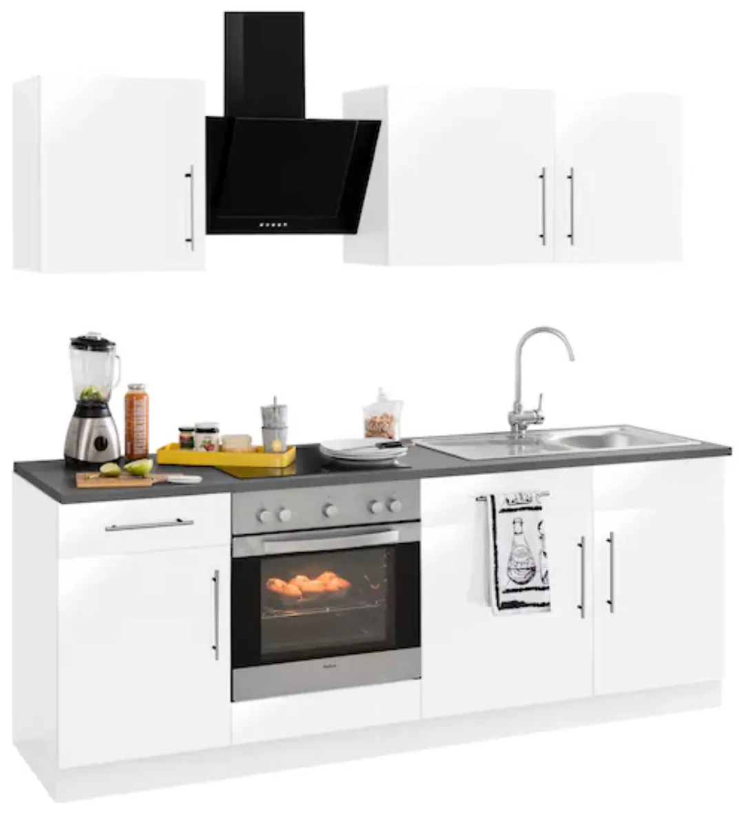 wiho Küchen Küchenzeile »Cali«, mit E-Geräten, Breite 220 cm mit Metallgrif günstig online kaufen