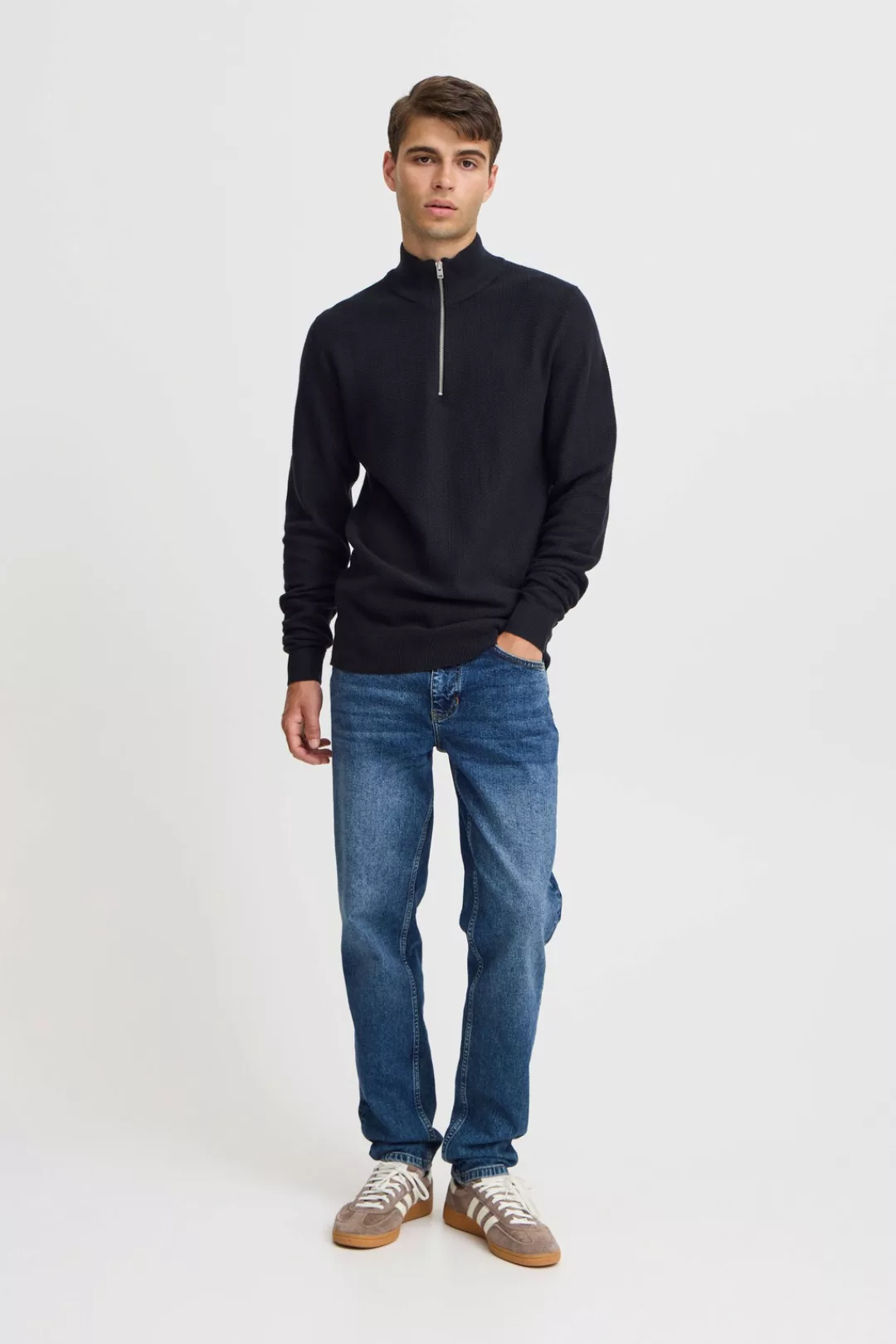 Casual Friday Troyer CFKARL 0160 structured halfzip knit modischer Pullover günstig online kaufen