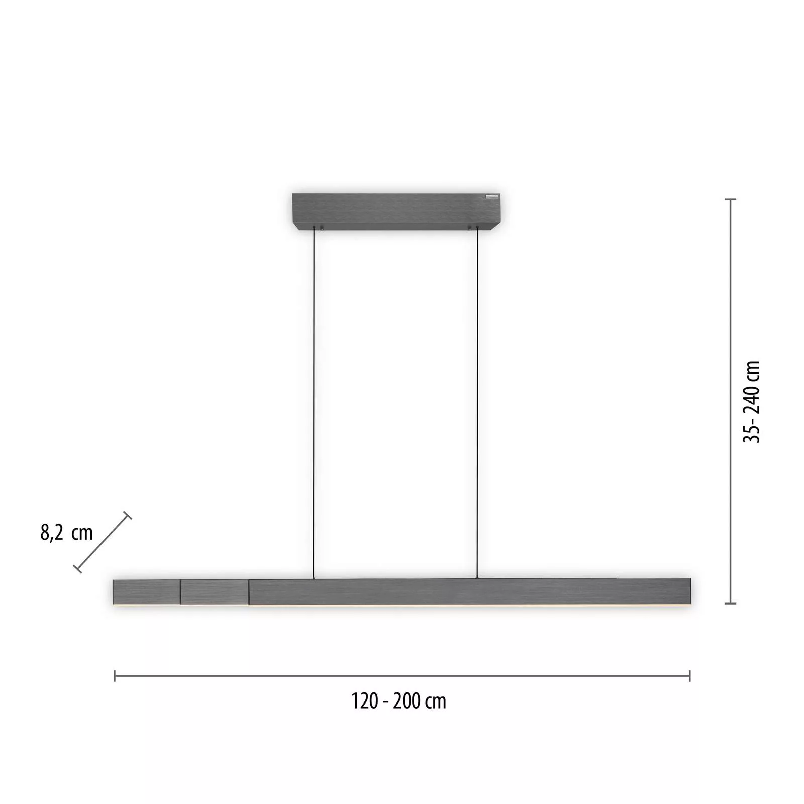 PURE LED-Hängeleuchte Moto-Rise, grau, Aluminium, CCT günstig online kaufen